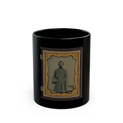 Unidentified Officer In Confederate Lieutenant's Uniform With Kepi (U.S. Civil War) Black Coffee Mug