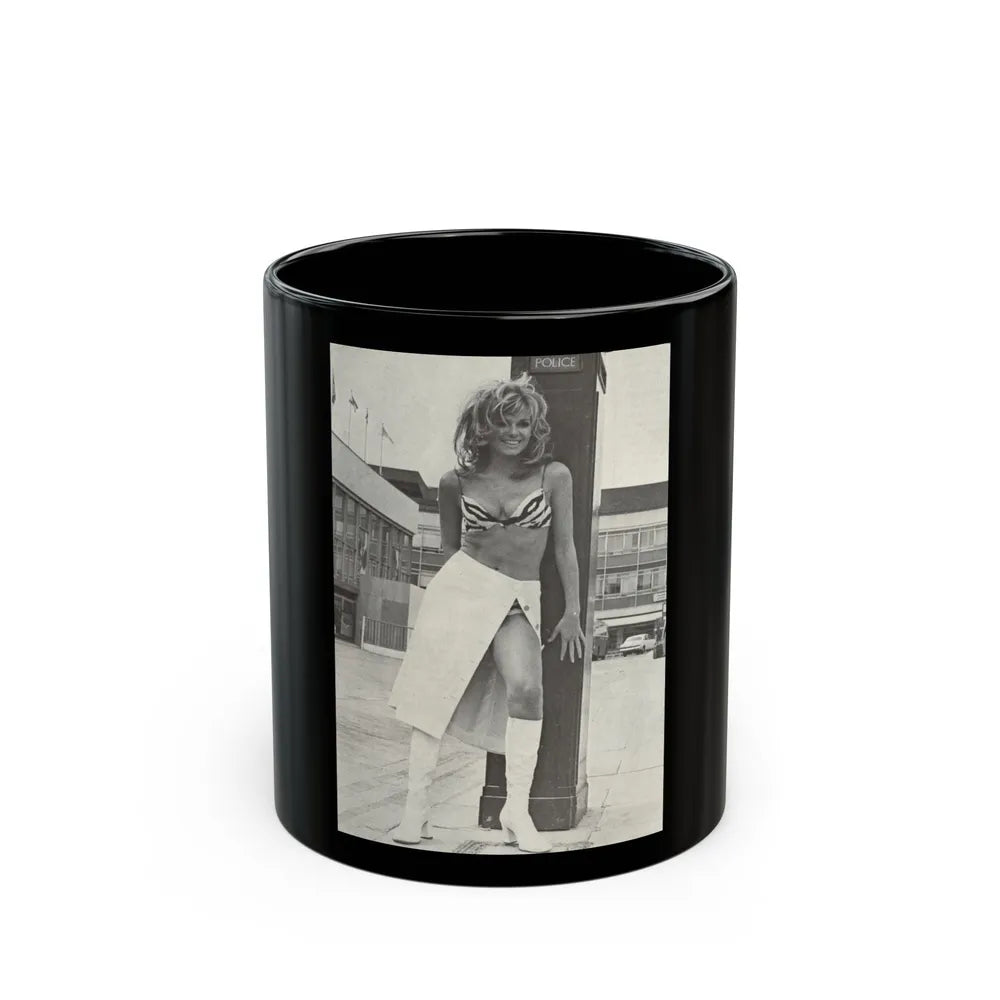 Julie Ege #208 (Vintage Female Icon) Black Coffee Mug-11oz-Go Mug Yourself