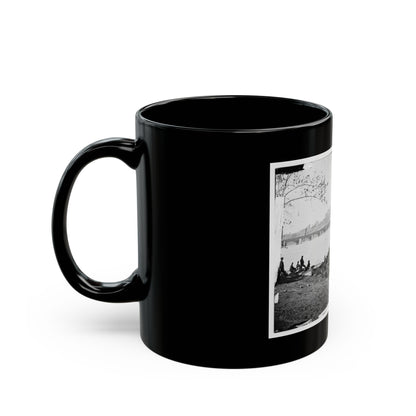 Arlington, Virginia. Georgetown Aqueduct From Virginia Side Of Potomac With Georgetown University In Background (U.S. Civil War) Black Coffee Mug
