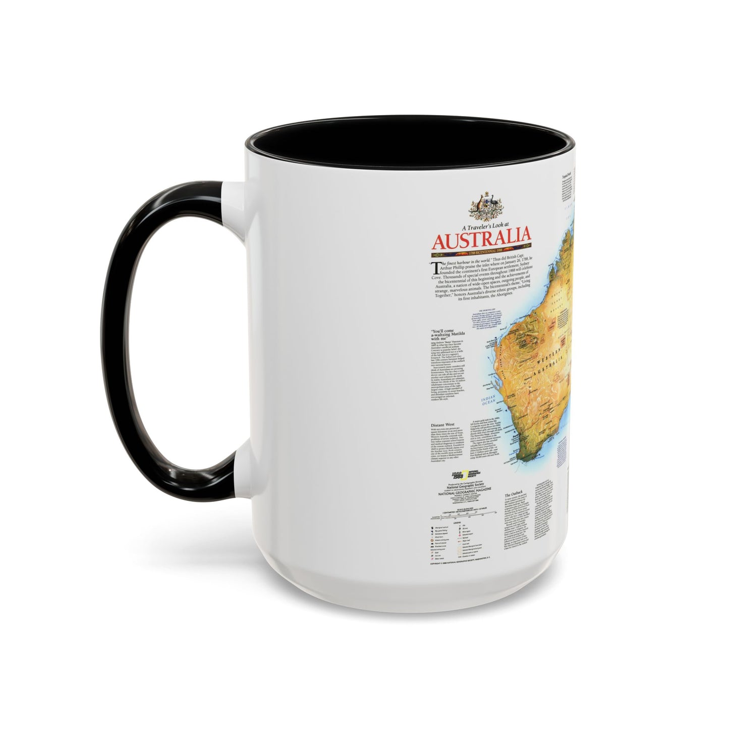 Australia - A Traveller's Look (1988) (Map) Accent Coffee Mug