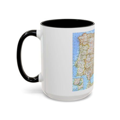 Spain and Portugal (1965) (Map) Accent Coffee Mug