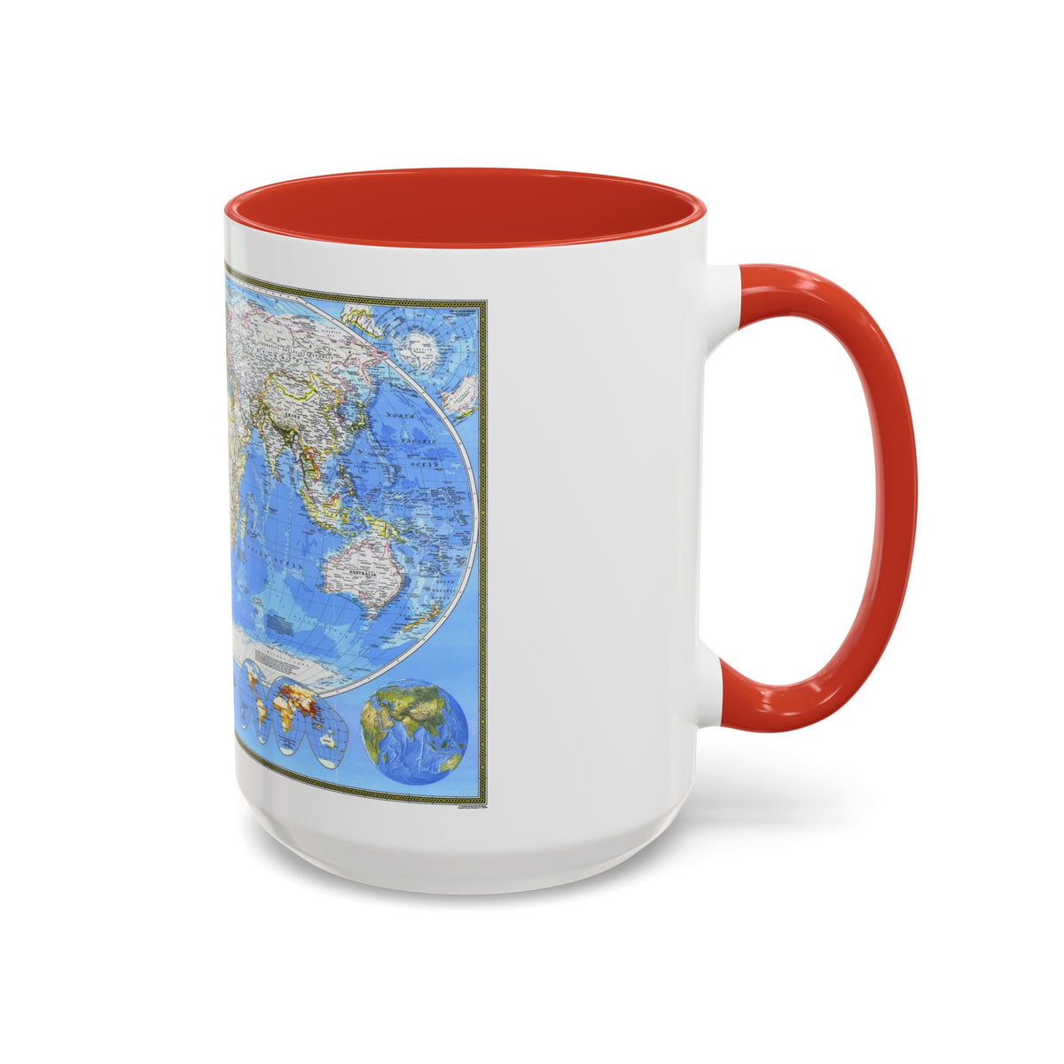 World Map (1988) (Map) Accent Coffee Mug