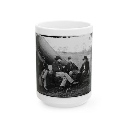 Culpeper, Virginia. Group Of Officers, Headquarters, Army Of The Potomac(2) (U.S. Civil War) White Coffee Mug