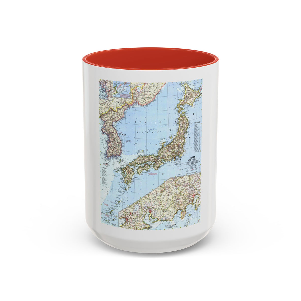 Japan and Korea (1960) (Map) Accent Coffee Mug