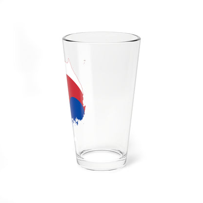 Flag-map of South Korea (Korea) Pint Glass 16oz