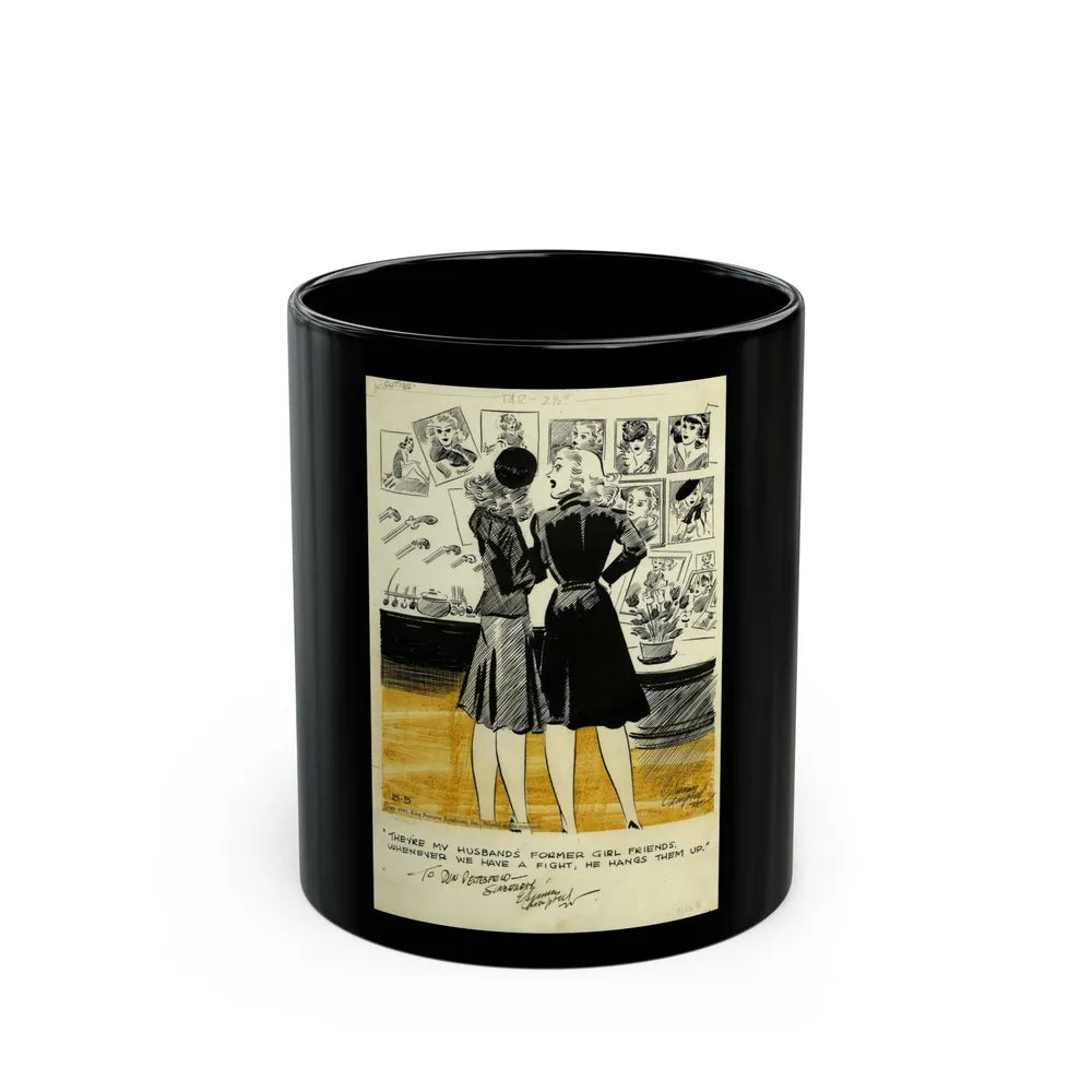 Cuties Daily Comic Strip, 1941 - Black Coffee Mug-11oz-Go Mug Yourself