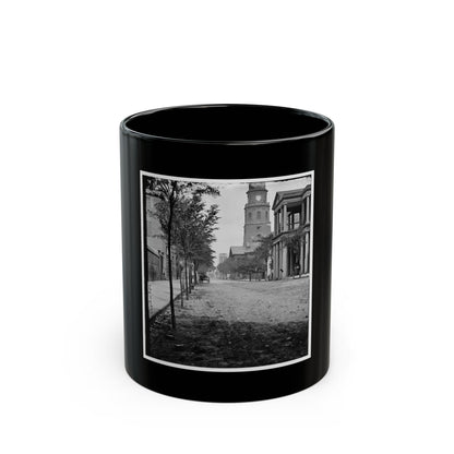 Charleston, S.C. Meeting Street, Near Broad; St. Michael's Church In Middle Distance (U.S. Civil War) Black Coffee Mug