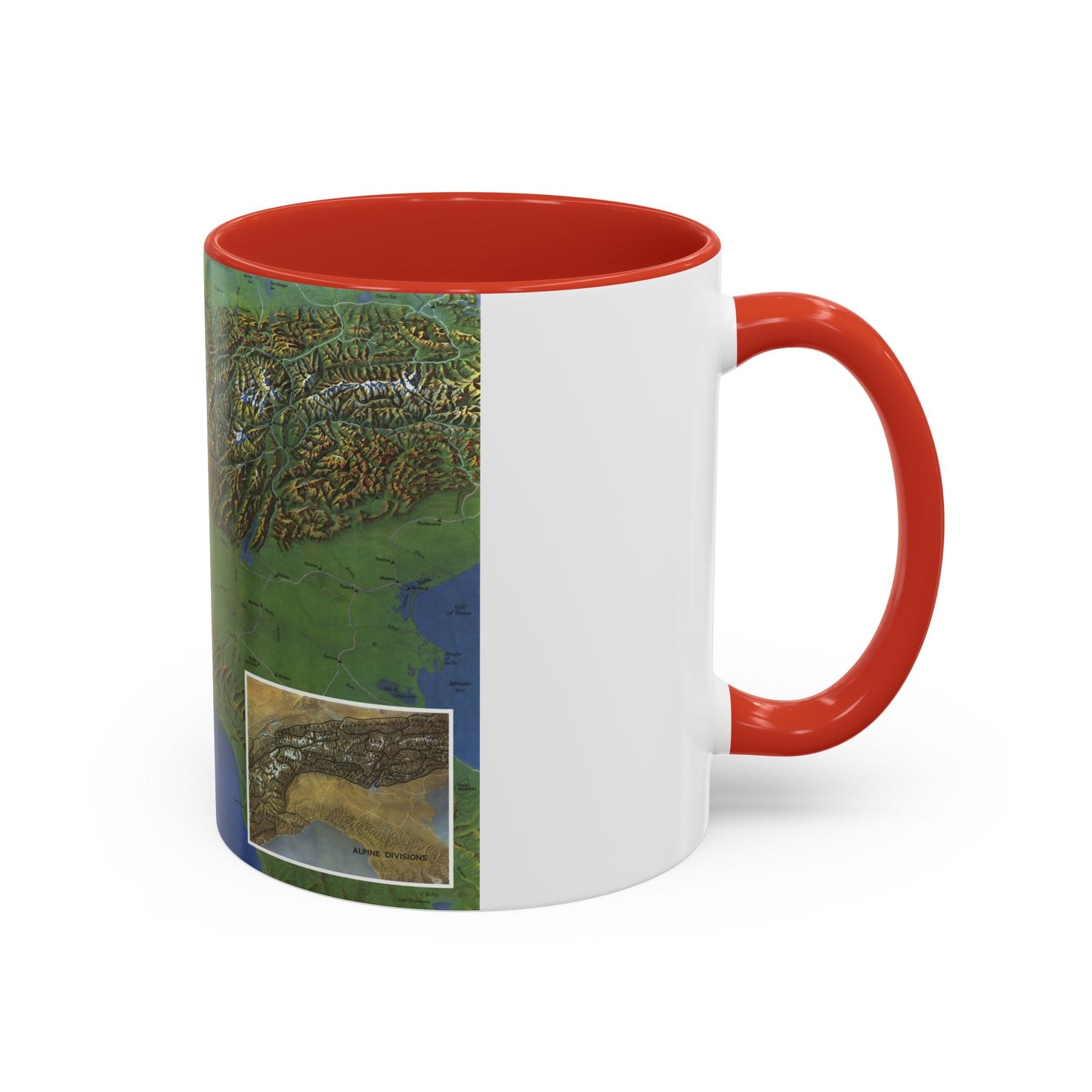 Alps, The - Europe's Backbone (1965) (Map) Accent Coffee Mug