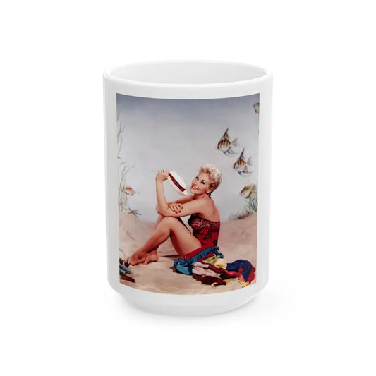 Kim Novak #243 (Vintage Female Icon) White Coffee Mug-15oz-Go Mug Yourself