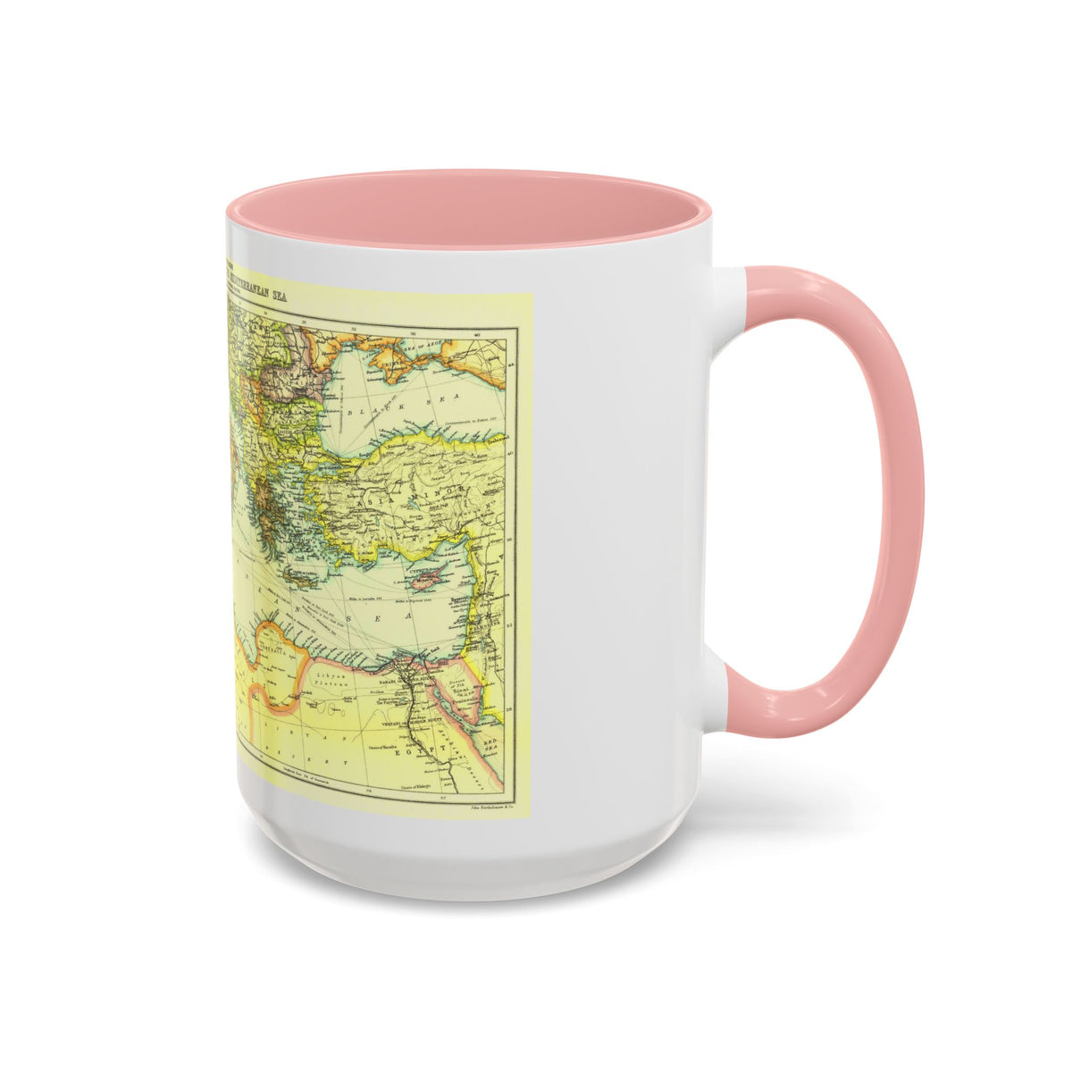 Mediterranean - Countries Bordering the (1912) (Map) Accent Coffee Mug
