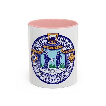 Seal of Brockton Massachusetts - Accent Coffee Mug