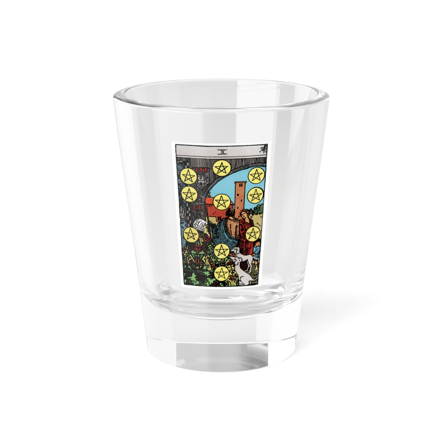 The 10 of Pentacles (Tarot Card) Shot Glass 1.5oz-1.5oz-Go Mug Yourself