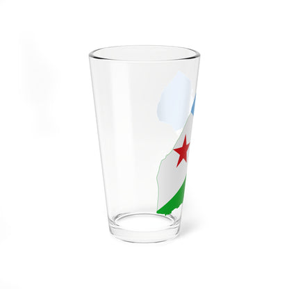 Flag map of Djibouti (Djibouti) Pint Glass 16oz