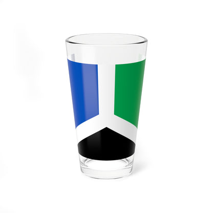 Flag of Novokuznetsk rayon Kemerovo oblast (Russia) Pint Glass 16oz