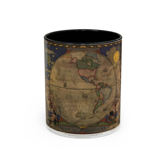 Map of Discovery- Western Hemisphere (1928) (Map) Accent Coffee Mug