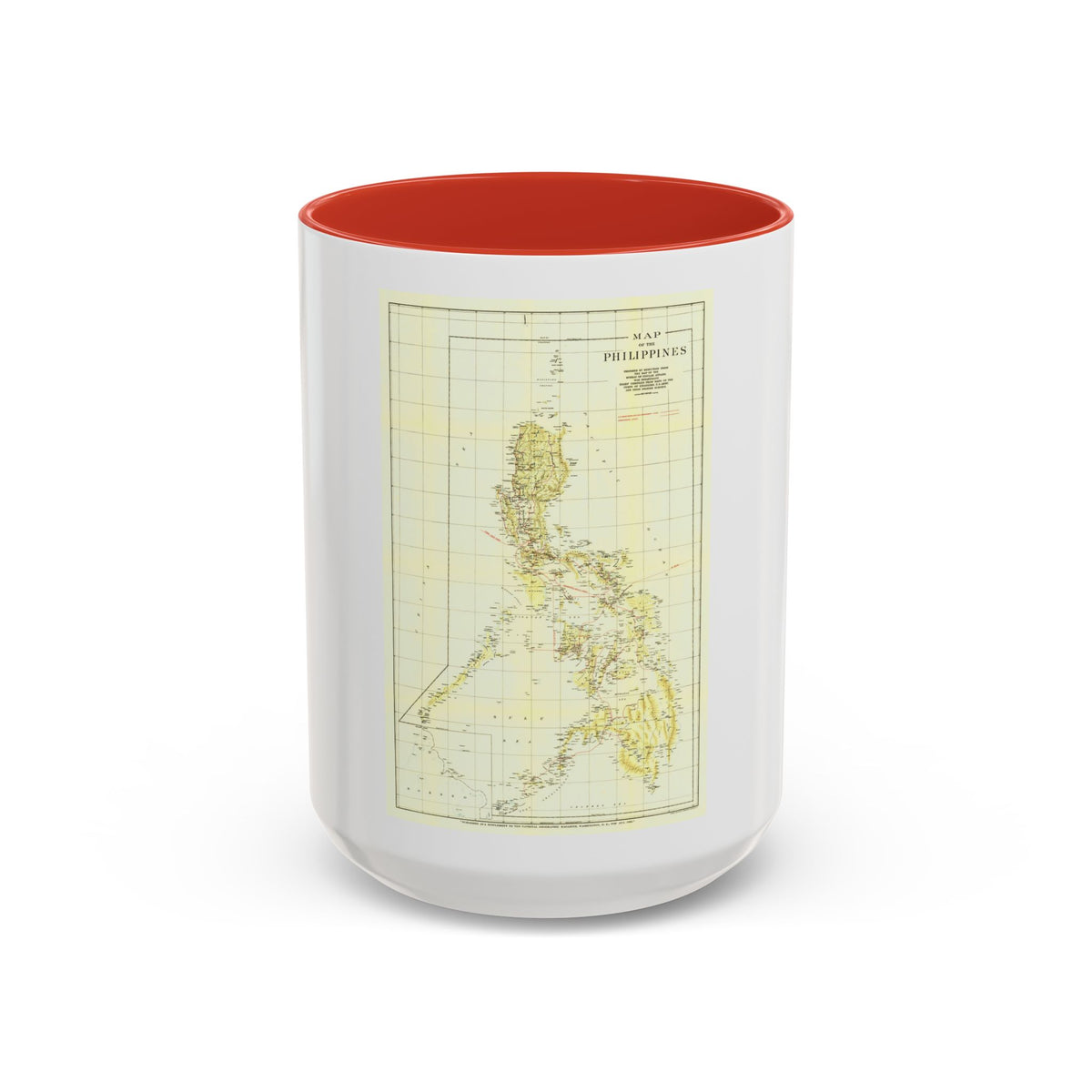 Philippines, The (1905) (Map) Accent Coffee Mug