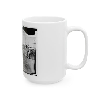 Washington, D.C. Band Of 9th Veteran Reserve Corps, In Shakoes And Frogged Jackets, At Washington Circle (U.S. Civil War) White Coffee Mug