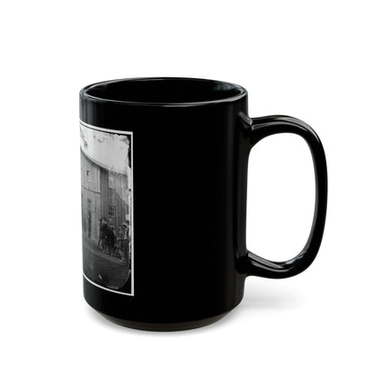 Aquia Creek Landing, Va. Personnel In Front Of Quartermaster's Office (U.S. Civil War) Black Coffee Mug