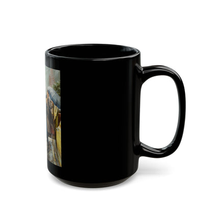 Couple in the Rain, 1954 - Black Coffee Mug-Go Mug Yourself