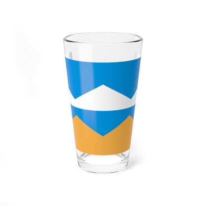 Flag of Satka Chelyabinsk oblast (Russia) Pint Glass 16oz