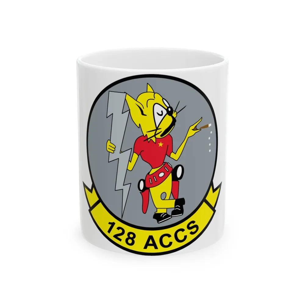 128 ACCS (U.S. Air Force) White Coffee Mug-11oz-Go Mug Yourself