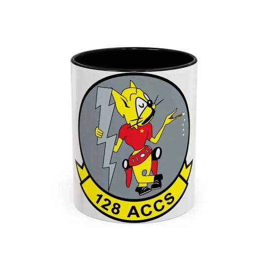 128 ACCS (U.S. Air Force) Accent Coffee Mug 11oz Black - Go Mug Yourself