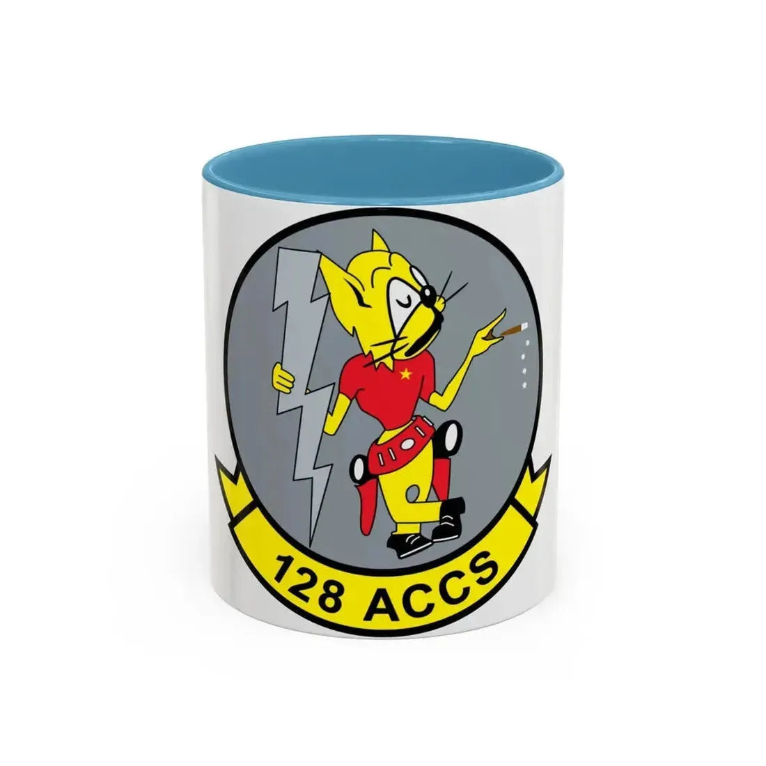 128 ACCS (U.S. Air Force) Accent Coffee Mug 11oz Light Blue - Go Mug Yourself