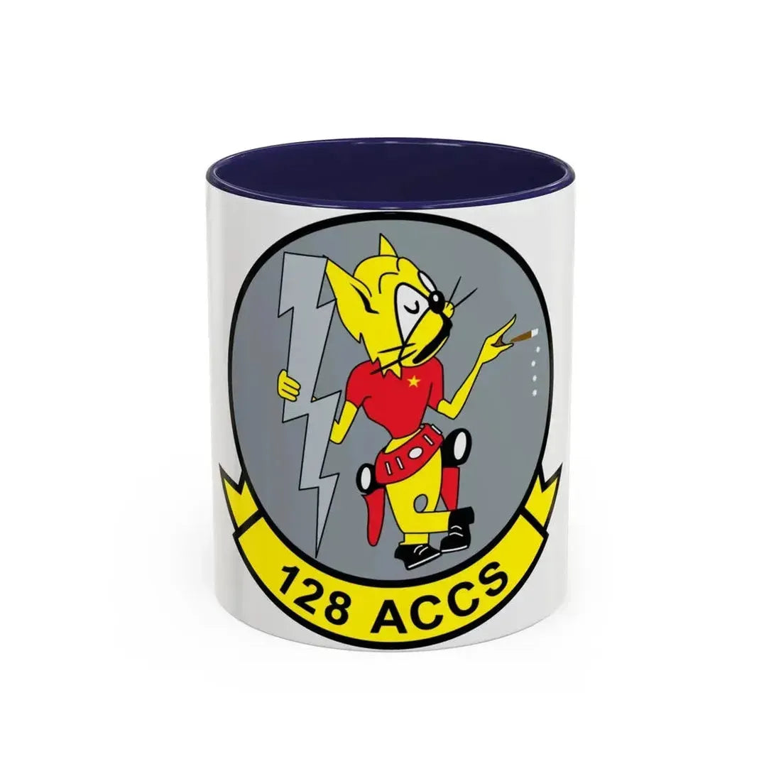 128 ACCS (U.S. Air Force) Accent Coffee Mug 11oz Navy - Go Mug Yourself