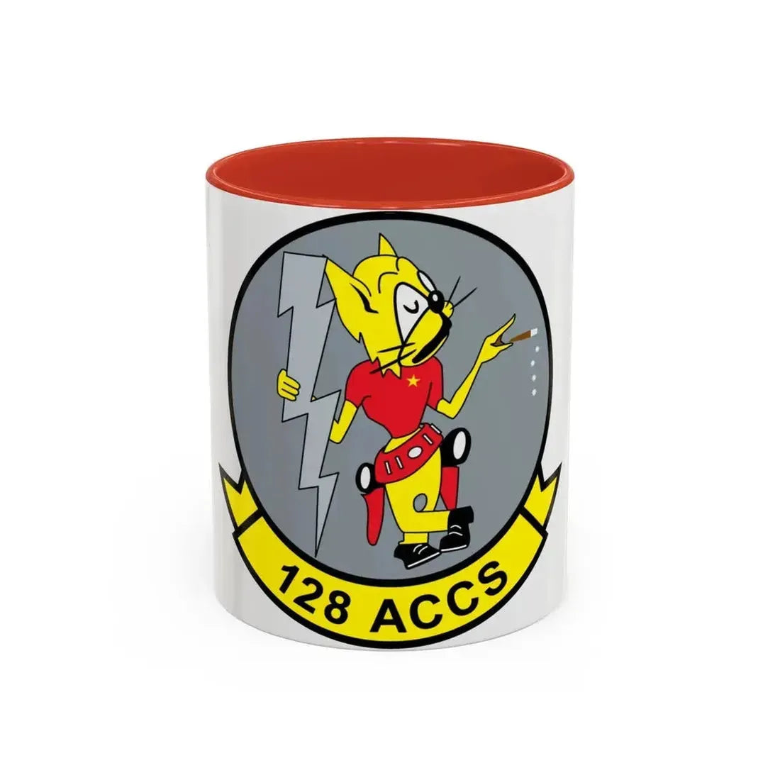 128 ACCS (U.S. Air Force) Accent Coffee Mug 11oz Red - Go Mug Yourself