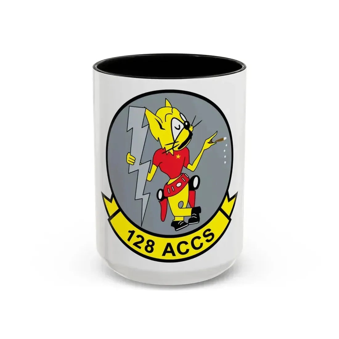 128 ACCS (U.S. Air Force) Accent Coffee Mug 15oz Black - Go Mug Yourself