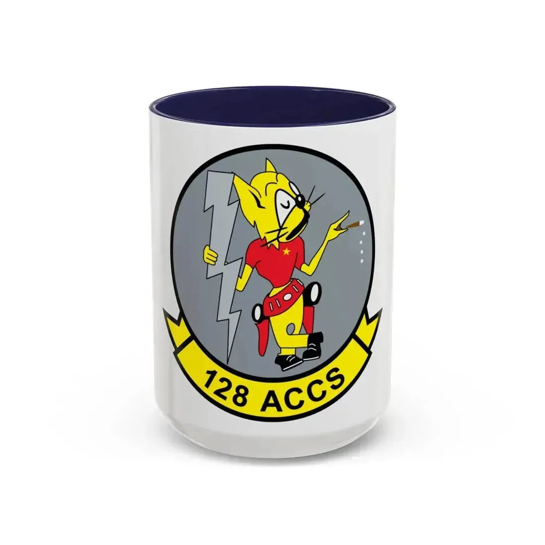 128 ACCS (U.S. Air Force) Accent Coffee Mug 15oz Navy - Go Mug Yourself