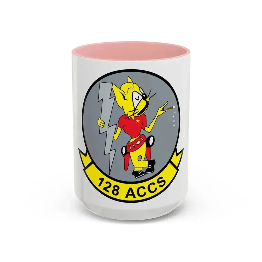 128 ACCS (U.S. Air Force) Accent Coffee Mug 15oz Pink - Go Mug Yourself