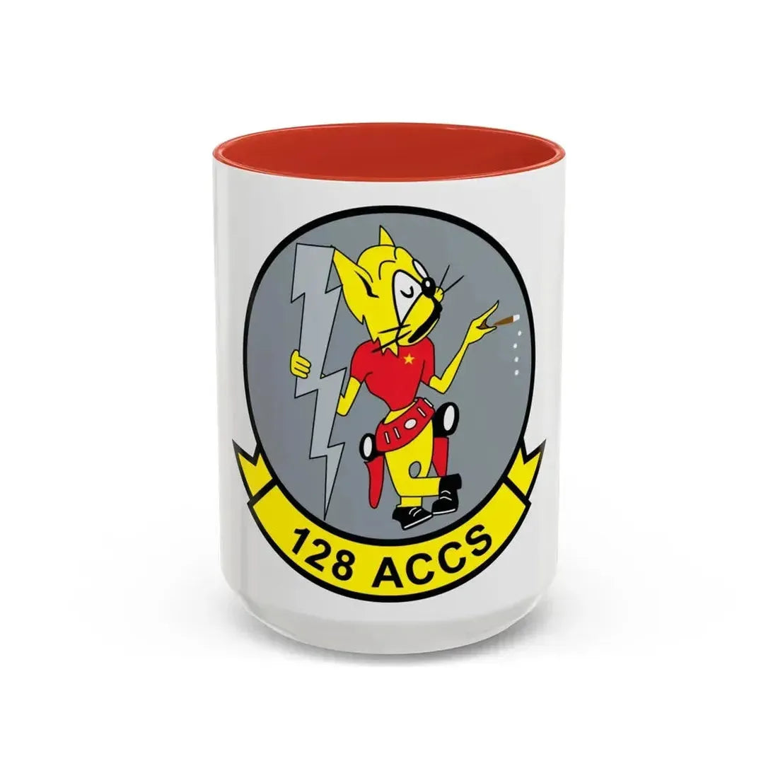 128 ACCS (U.S. Air Force) Accent Coffee Mug 15oz Red - Go Mug Yourself