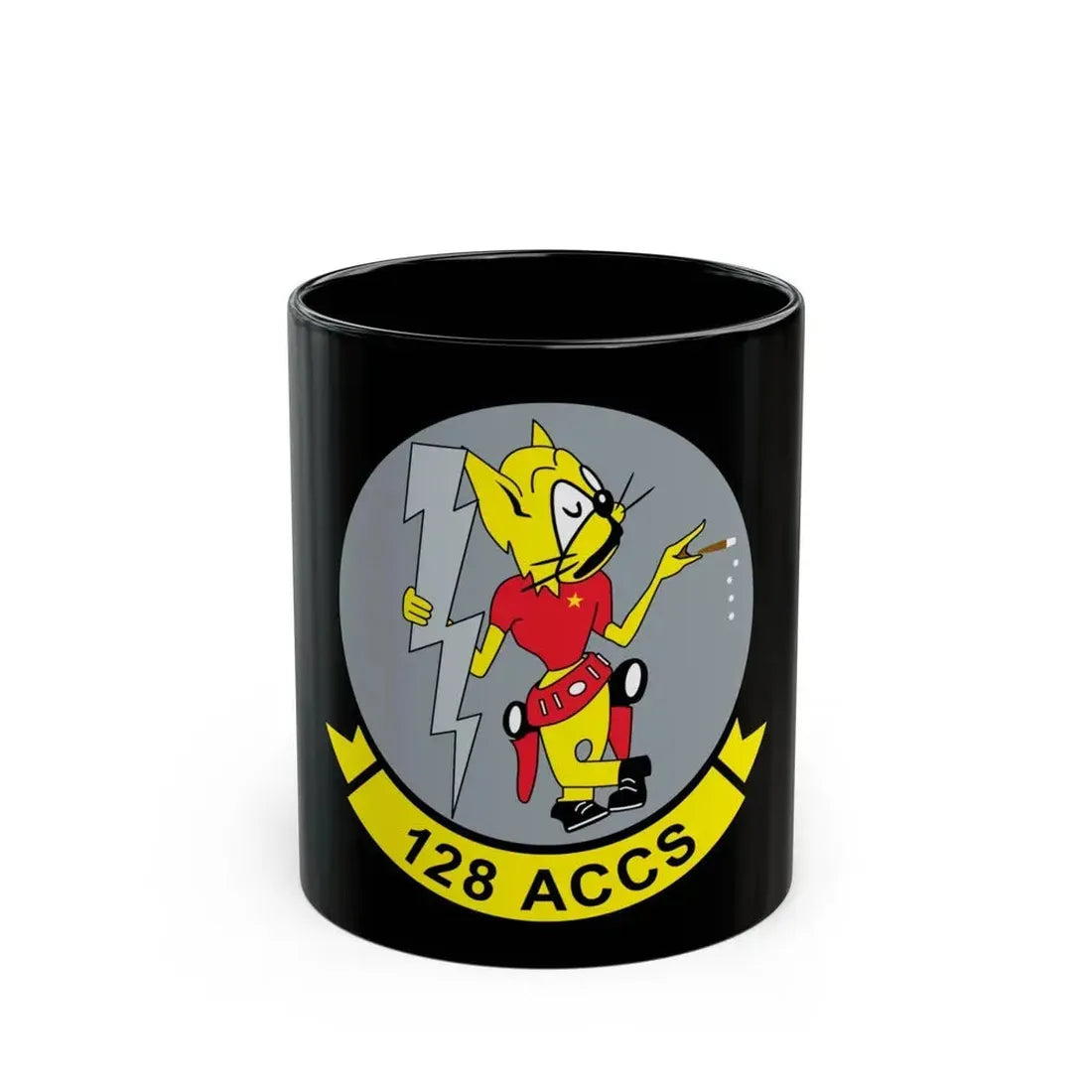 128 ACCS (U.S. Air Force) Black Coffee Mug 11oz - Go Mug Yourself