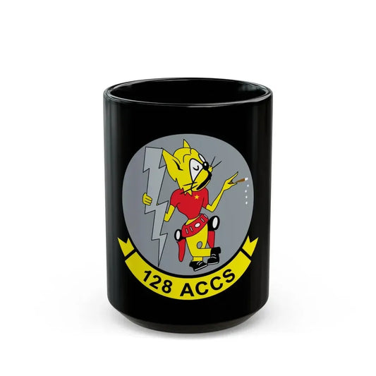 128 ACCS (U.S. Air Force) Black Coffee Mug 15oz - Go Mug Yourself