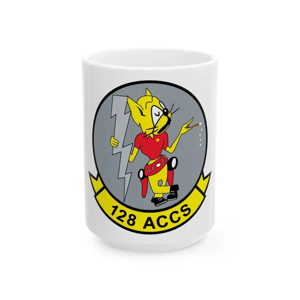 128 ACCS (U.S. Air Force) White Coffee Mug 15oz - Go Mug Yourself