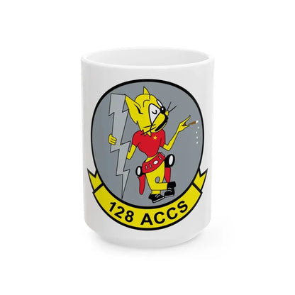 128 ACCS (U.S. Air Force) White Coffee Mug 15oz - Go Mug Yourself