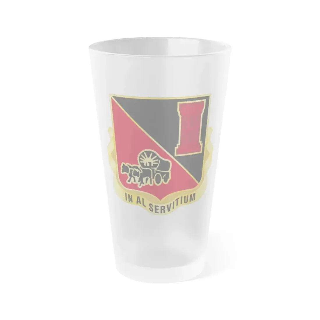 128 Engineer Battalion Nebraska National Guard (U.S. Army) Frosted Pint Glass 16oz Default Title - Go Mug Yourself
