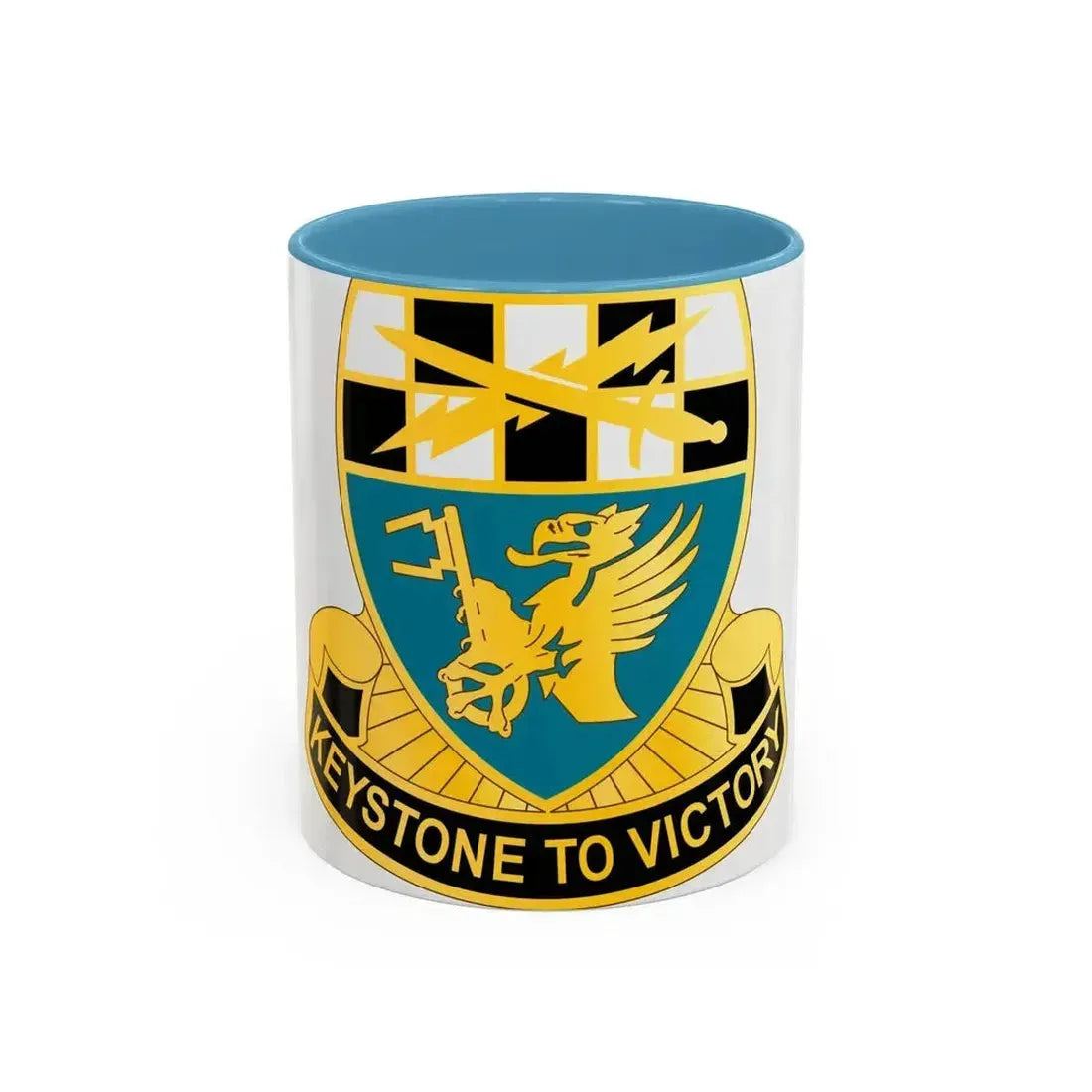 128 Military Intelligence Battalion (U.S. Army) Accent Coffee Mug 11oz Light Blue - Go Mug Yourself
