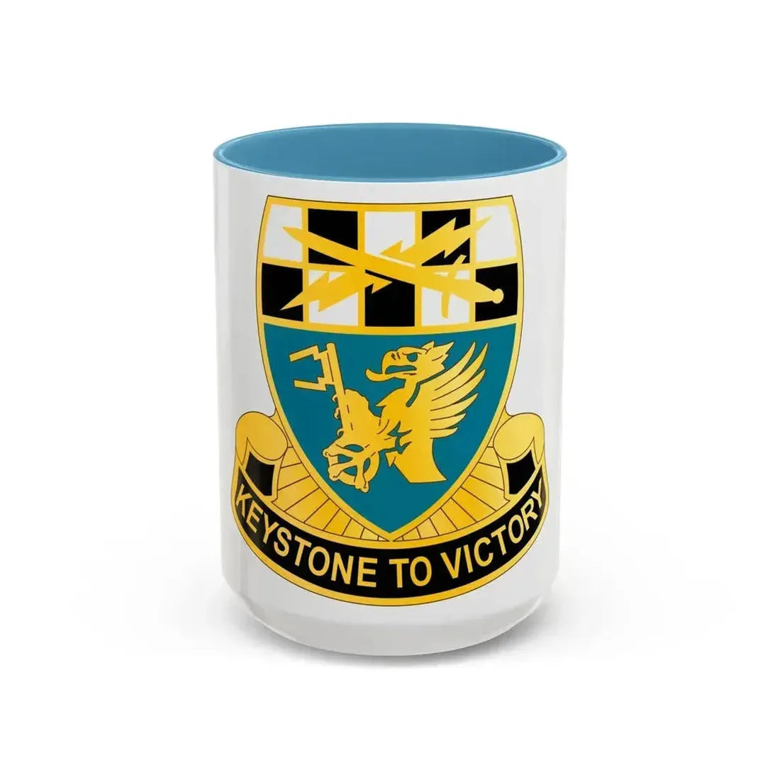 128 Military Intelligence Battalion (U.S. Army) Accent Coffee Mug 15oz Light Blue - Go Mug Yourself