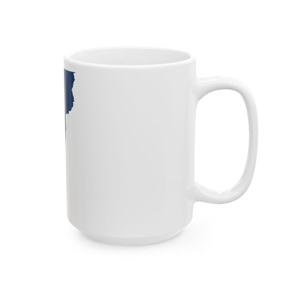 Flag-map of Vermont (United States) White Coffee Mug