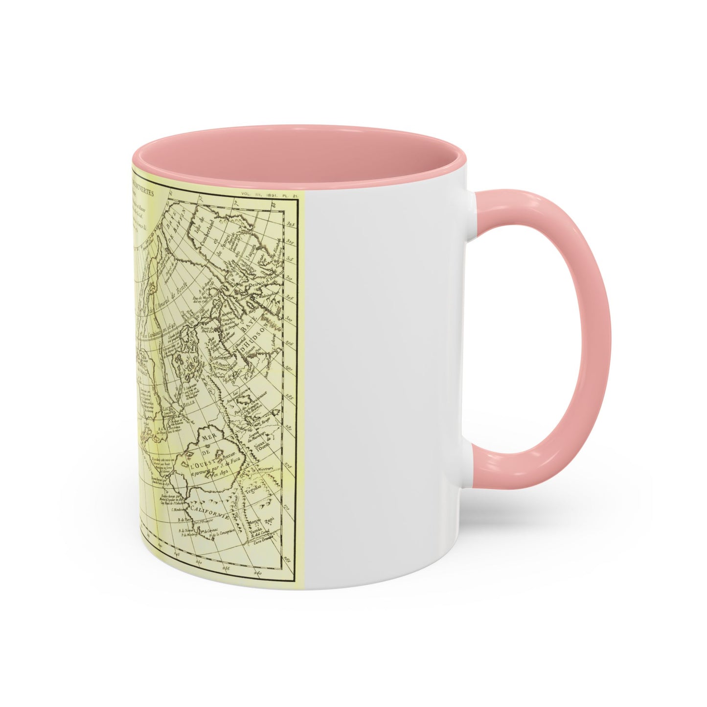 Carte Generale des Decouvertes de l'Amiral de Fonte (1762) (Map) Accent Coffee Mug