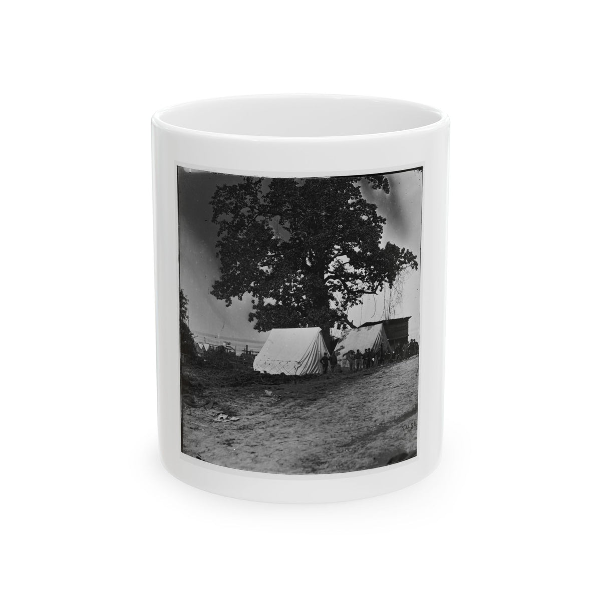 Belle Plain Landing, Virginia. View Of The Tents Of The Sanitary Commission (U.S. Civil War) White Coffee Mug