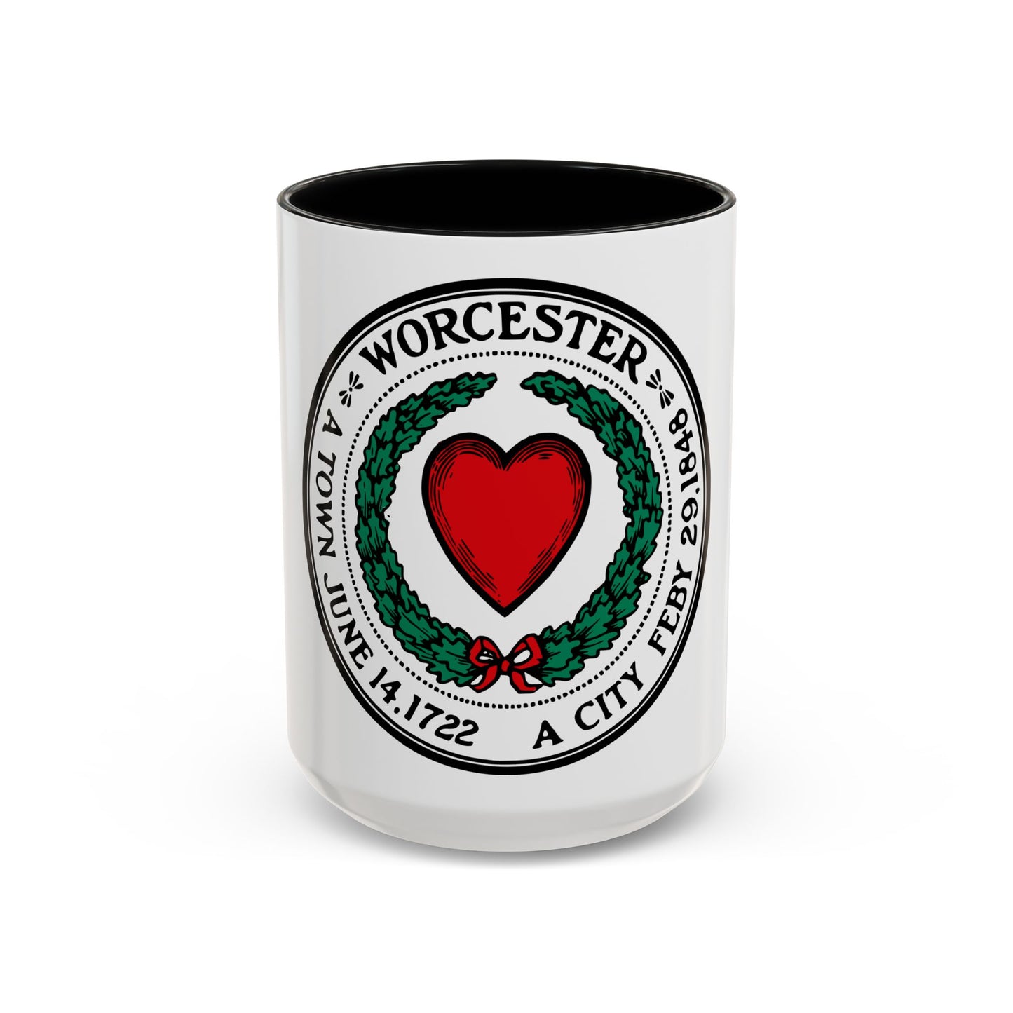 Seal of Worcester Massachusetts - Accent Coffee Mug