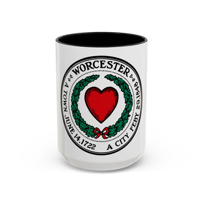 Seal of Worcester Massachusetts - Accent Coffee Mug