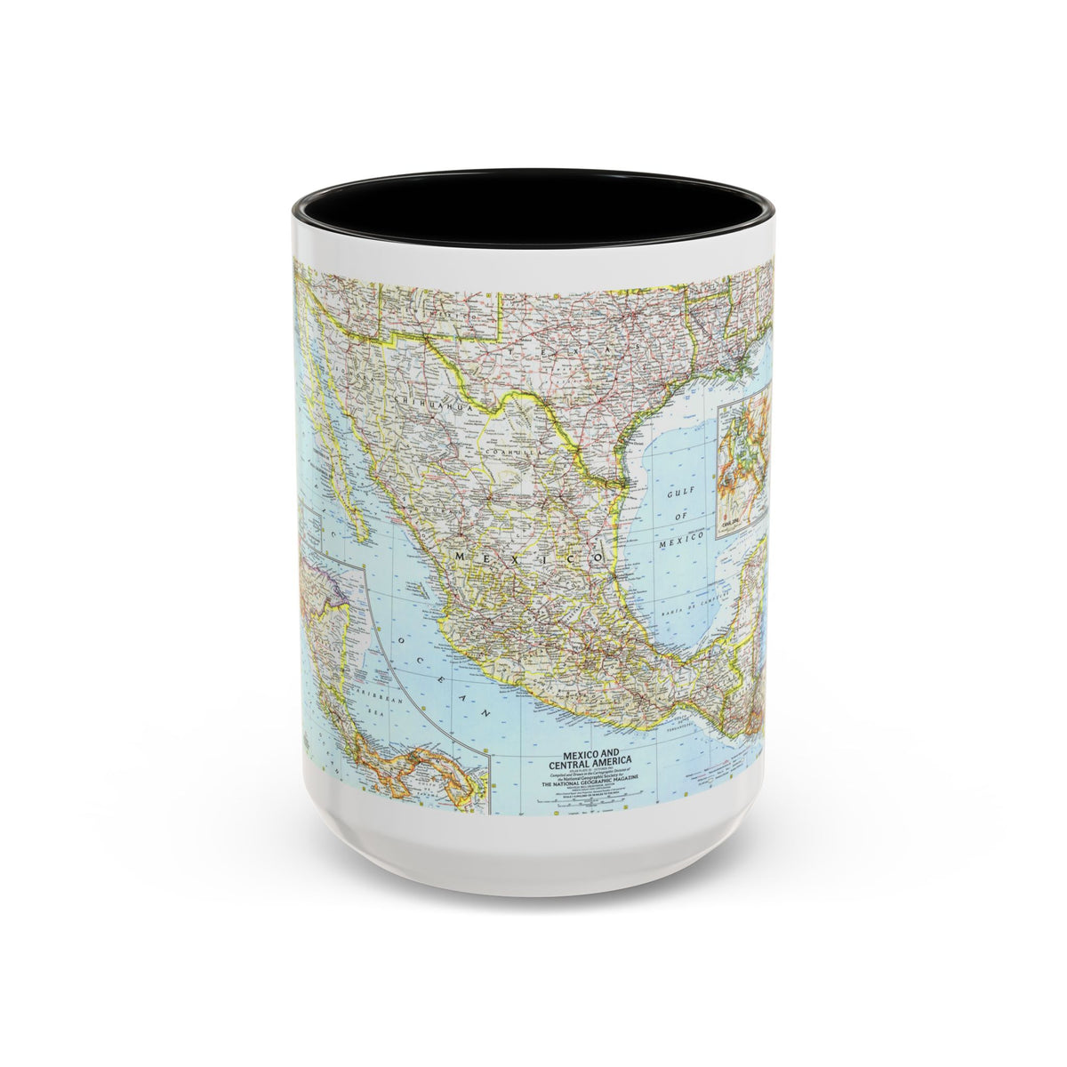 Central America - Mexico (1961) (Map) Accent Coffee Mug