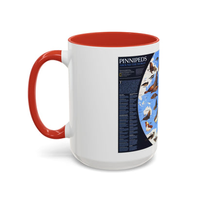 Pinnipeds Around the World (1987) (Map) Accent Coffee Mug