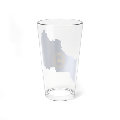 Flag-map of Cherkasy Oblast (Ukraine) Pint Glass 16oz