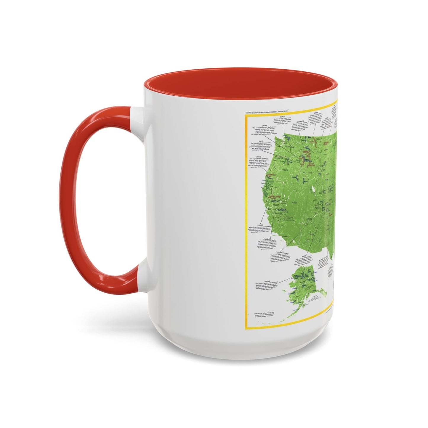 USA - Wild and Scenic Rivers 1 (1977) (Map) Accent Coffee Mug