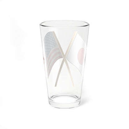 Japan and U.S. flags (Japan) Pint Glass 16oz